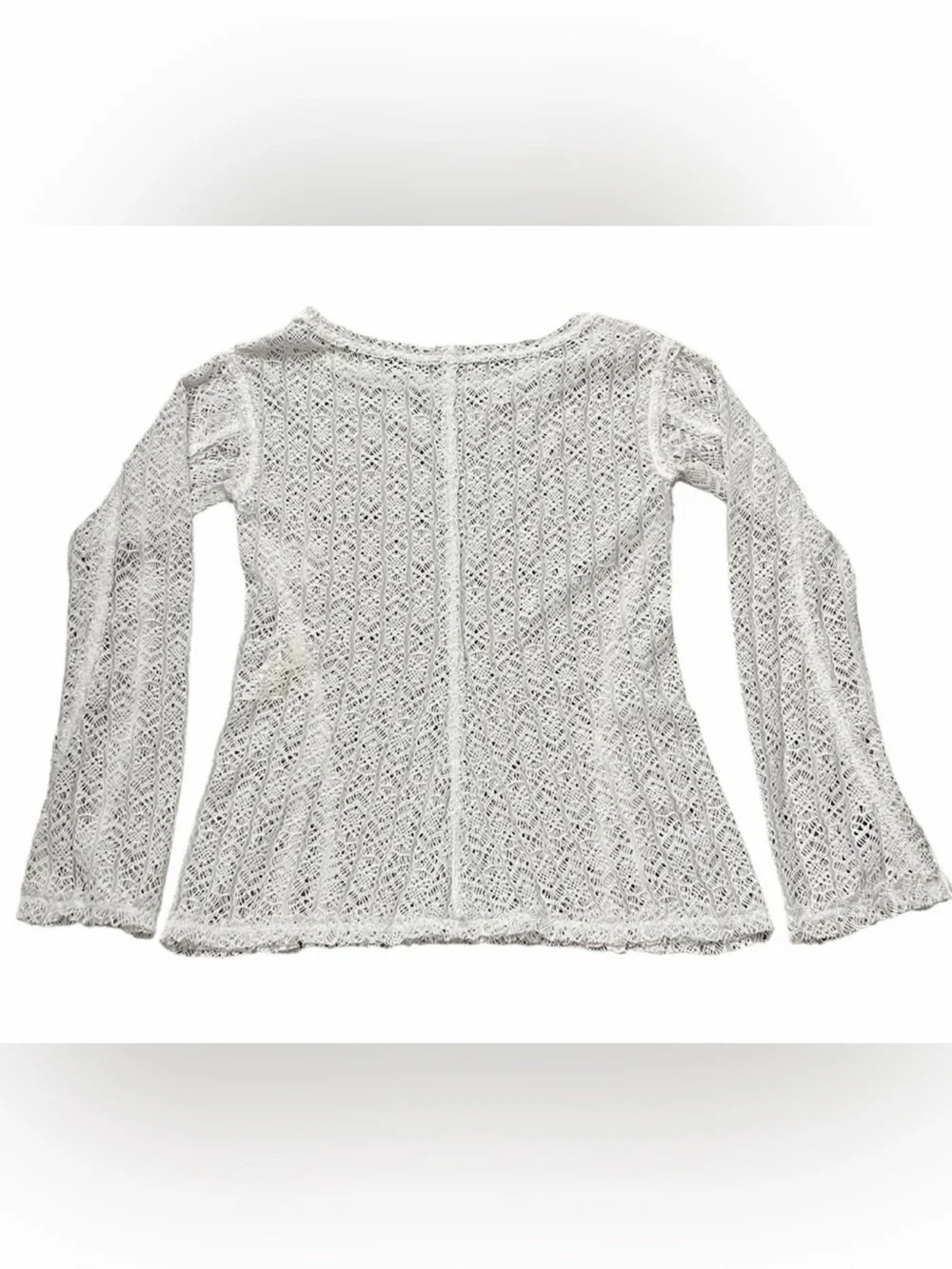 Free People On the Road Twisted Lace Top in White Size Medium New